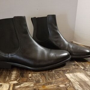 Black Leather Chelsea Boots